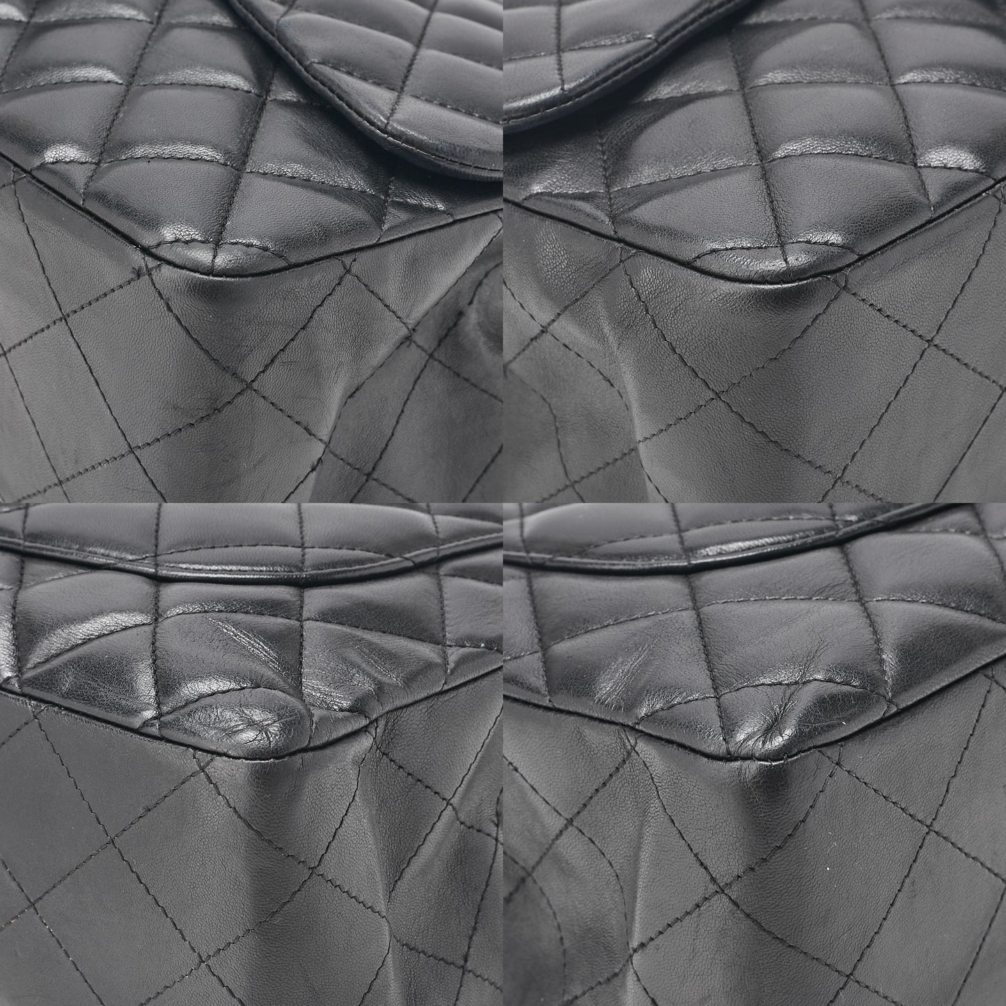CHANEL Deka Matelasse 30 Turn Lock Chain Shoulder Bag Lambskin Black Silver-Tone Hardware, Pre-Owned