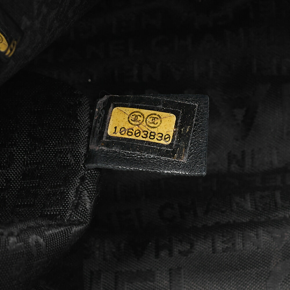 CHANEL Lambskin Logo Chain Belt Waist Shoulder Black Silver-Tone Hardware, Pre-Owned