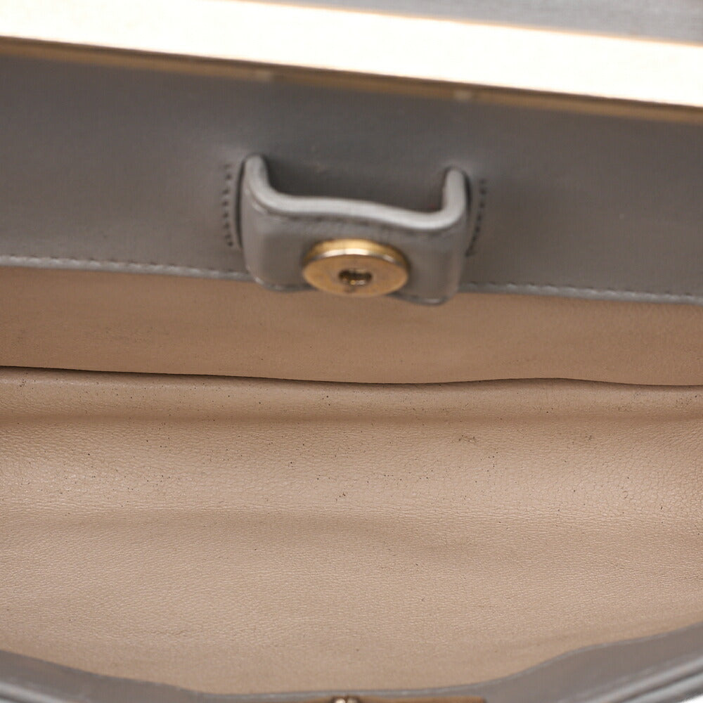 CHANEL Lambskin Matelasse Outside Flap 2WAY Chain Shoulder Gray Gold-Tone Hardware, Pre-Owned