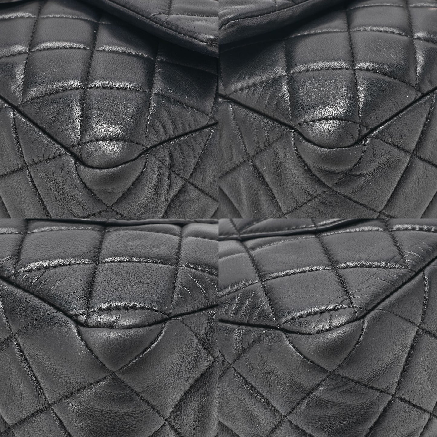 CHANEL Chain Shoulder Bag Matelasse Double Flap Lambskin Black Silver-Tone Hardware, Pre-Owned