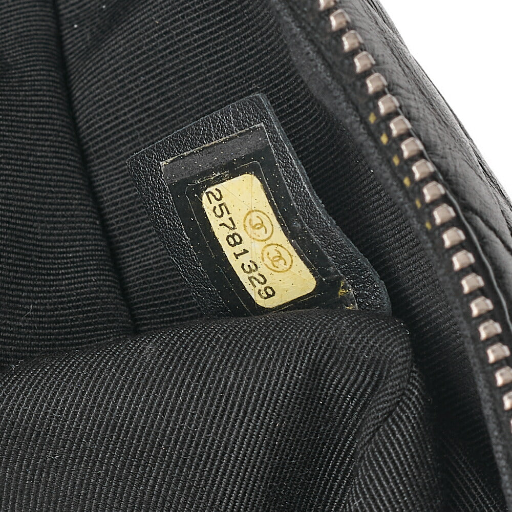 CHANEL Vintage Calf X Vinyl Matelasse Turn Lock Backpack-Type Chain Shoulder Black Silver-Tone Hardware, Pre-Owned