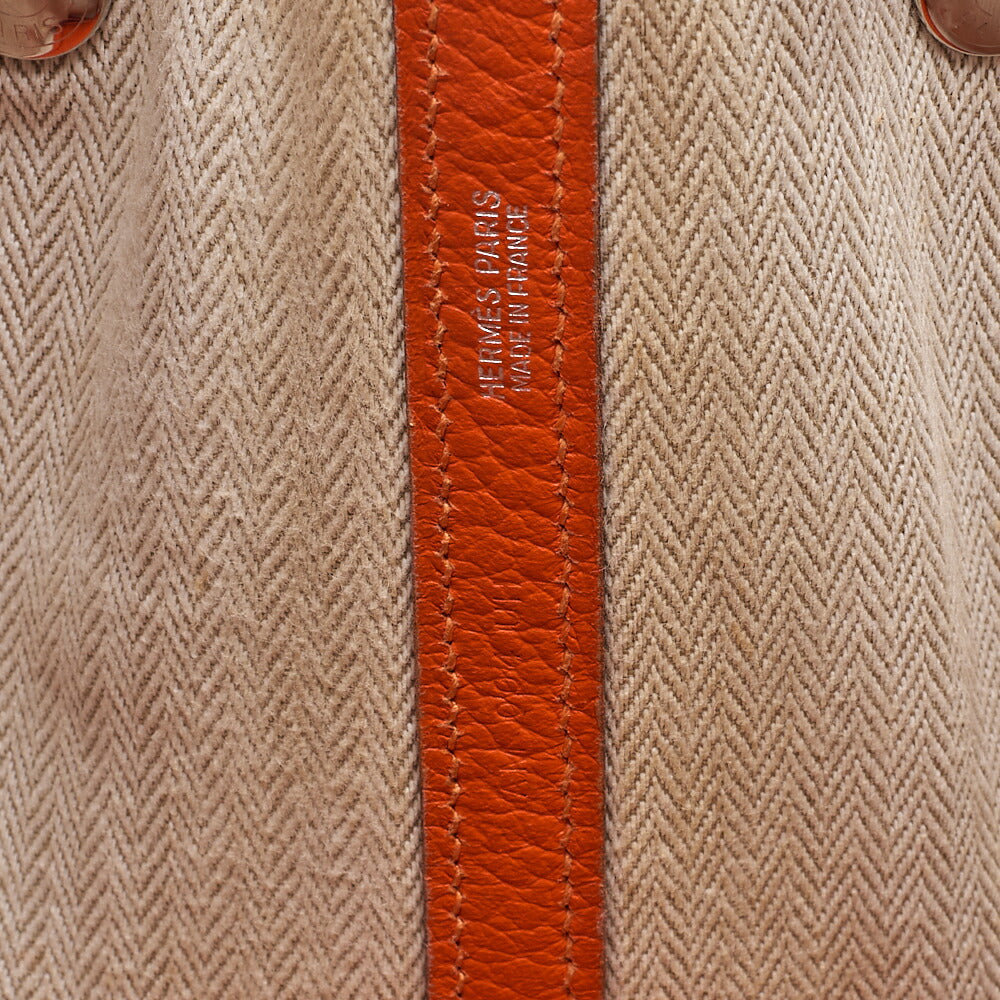 HERMES Herm?s Garden Patty PM Negonda Tote Bag Orange Poppy Silver-Tone Hardware, Pre-Owned