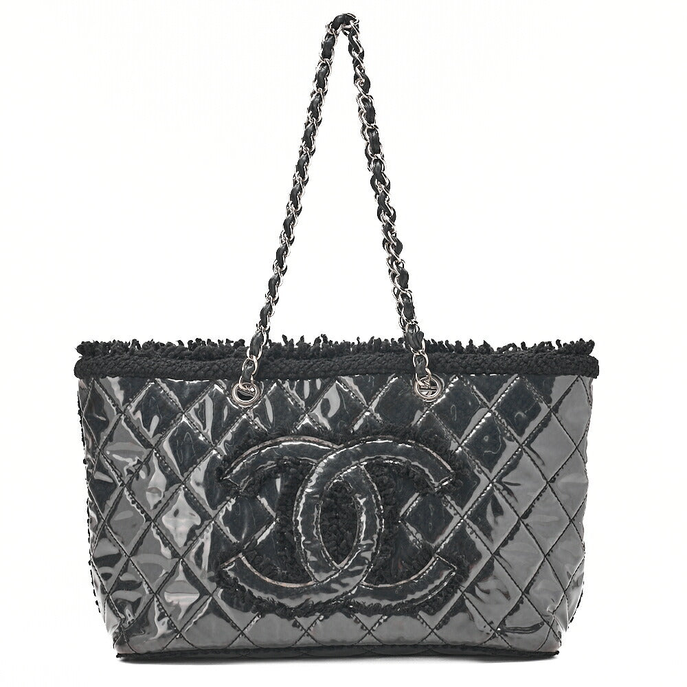CHANEL シャネル ノベルティ ツイード チェーン トートバッグ 希少 レア CHANEL シャネル ノベルティ ツイード チェーン トートバッグ 希少