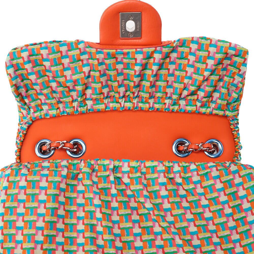 CHANEL Lambskin x Enamel Mini Matelasse 19cm Chain Shoulder Bag with Cover Orange Silver-Tone Hardware, Pre-Owned
