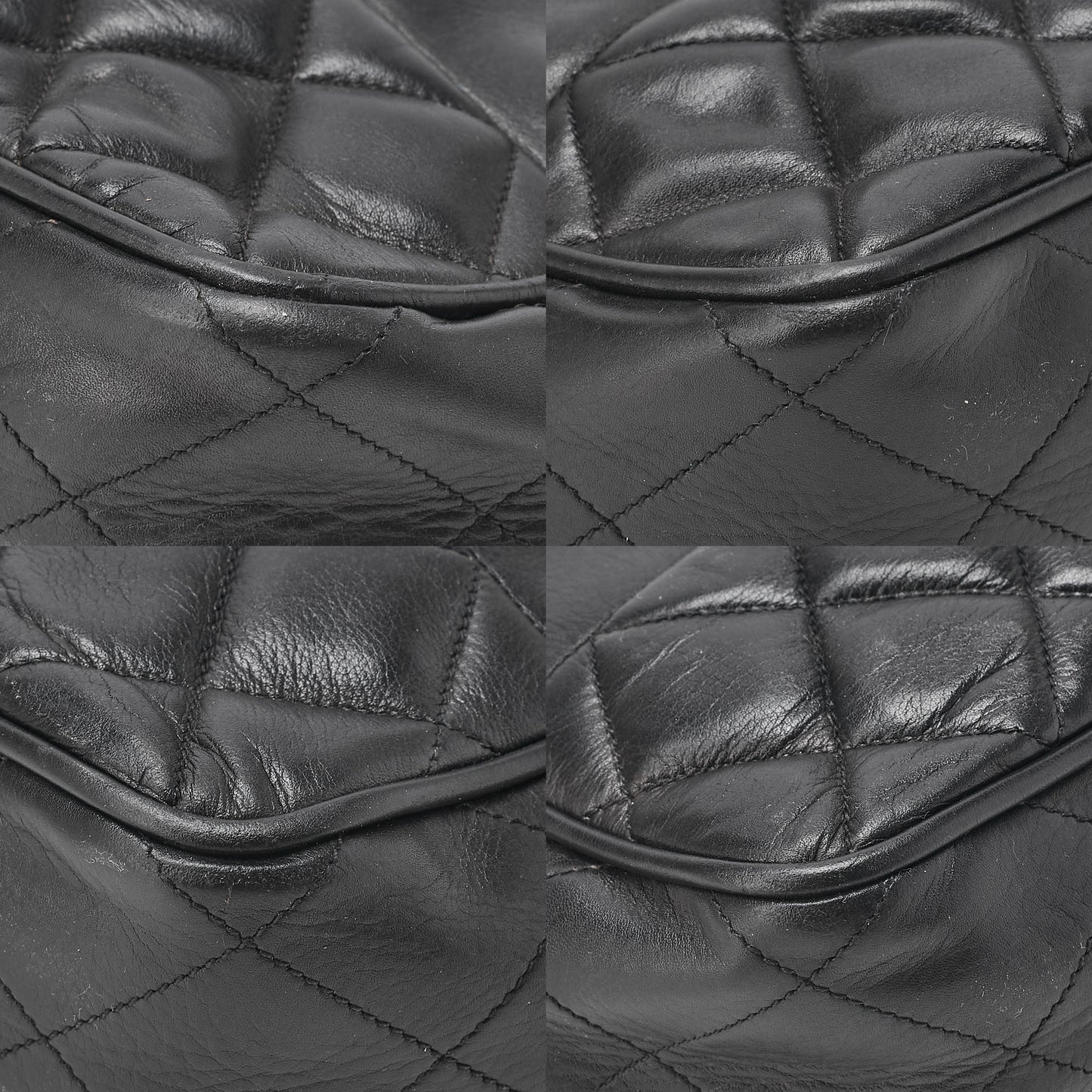 CHANEL Matelasse Double Chain Shoulder with Pull Charm Lambskin Black Gold-Tone Hardware, Pre-Owned
