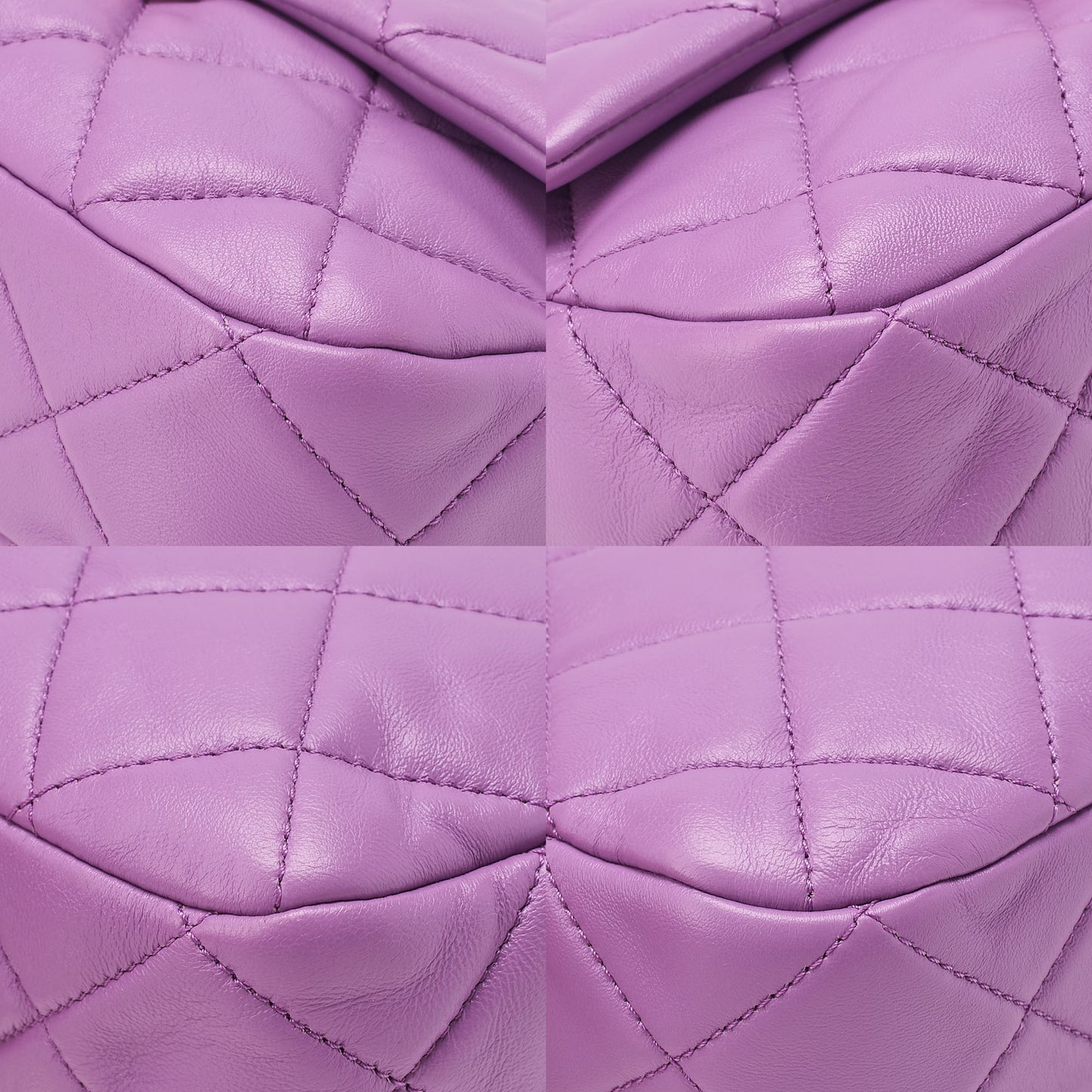 CHANEL Lambskin Minimat Lesser Single Giant Chain Shoulder Purple Gold-Tone Hardware, Pre-Owned