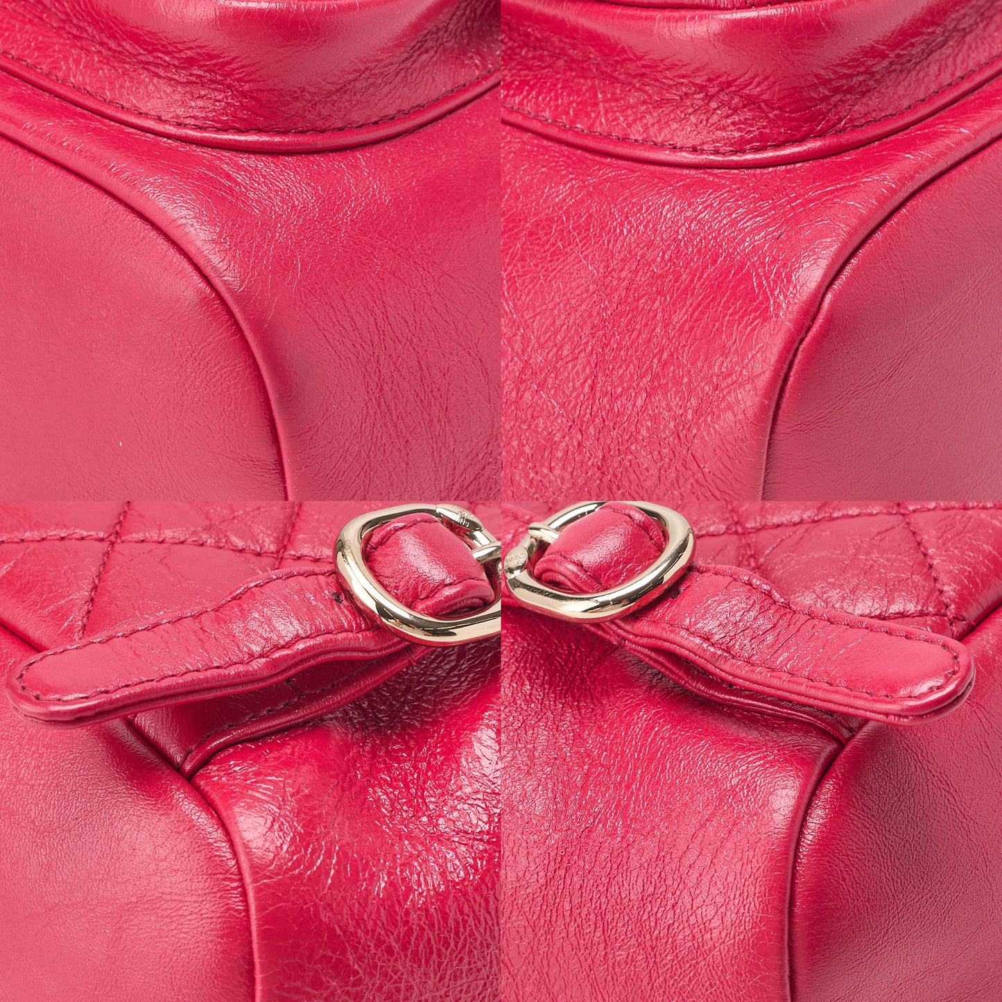 CHANEL Wrinkled Enamel x Lamb Matelasse Turn Lock Chain Backpack Drawstring Type Chain Shoulder Red Gold-Tone Hardware, Pre-Owned
