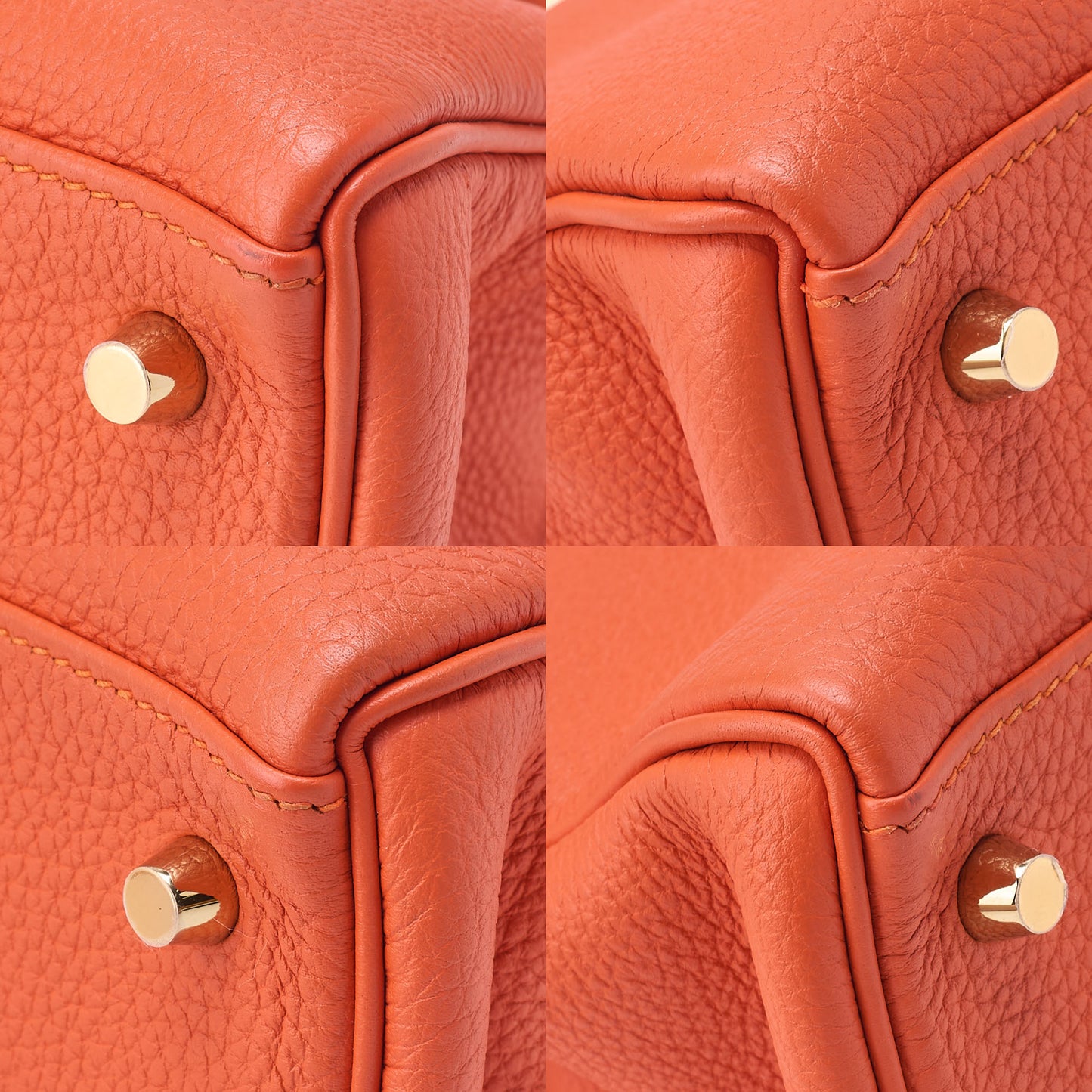 HERMES Hermes Kelly 28 Handbag Inline Stitch Togo Orange Foo Gold-Tone Hardware, Pre-Owned