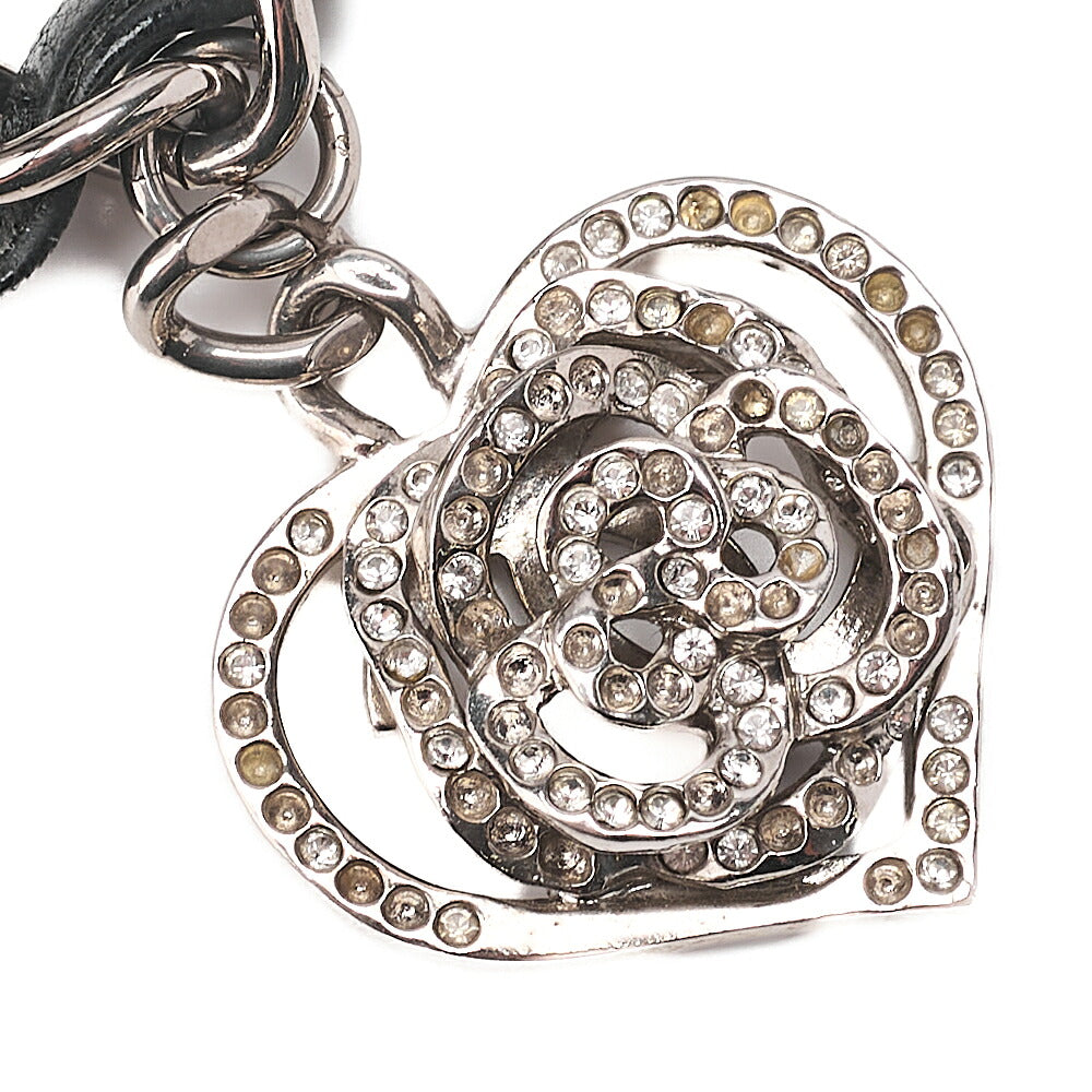 CHANEL Lambskin Matelasse Valentine's Day Single Flap Chain Shoulder Black Silver-Tone Hardware, Pre-Owned