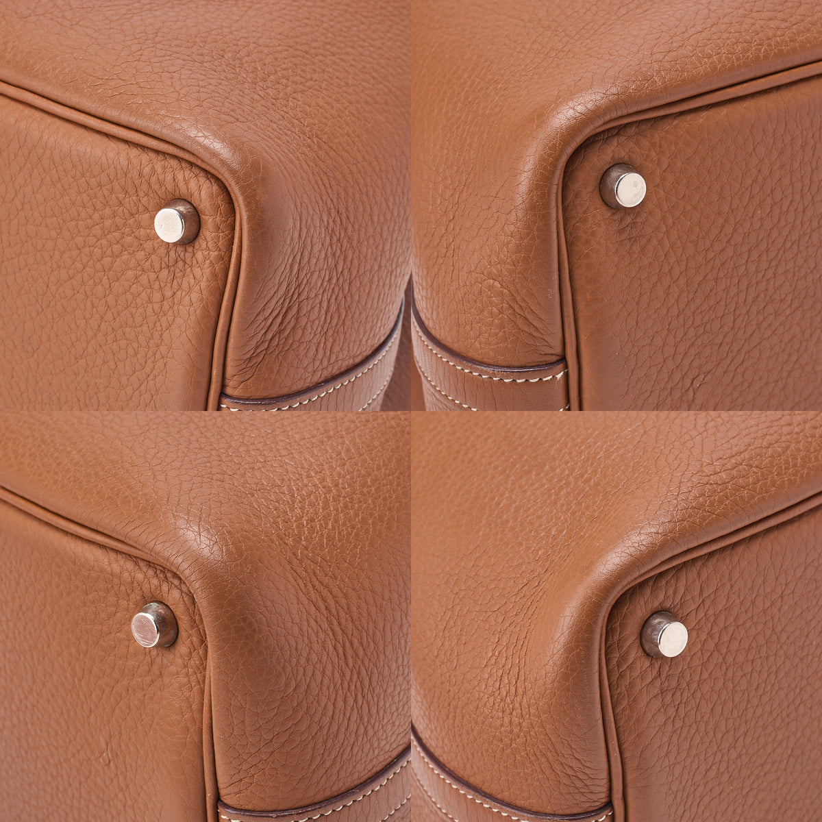 Hermes Hermes Picotan PM Handbag Taurillon Clemence Gold Silver-Tone Hardware, Pre-Owned