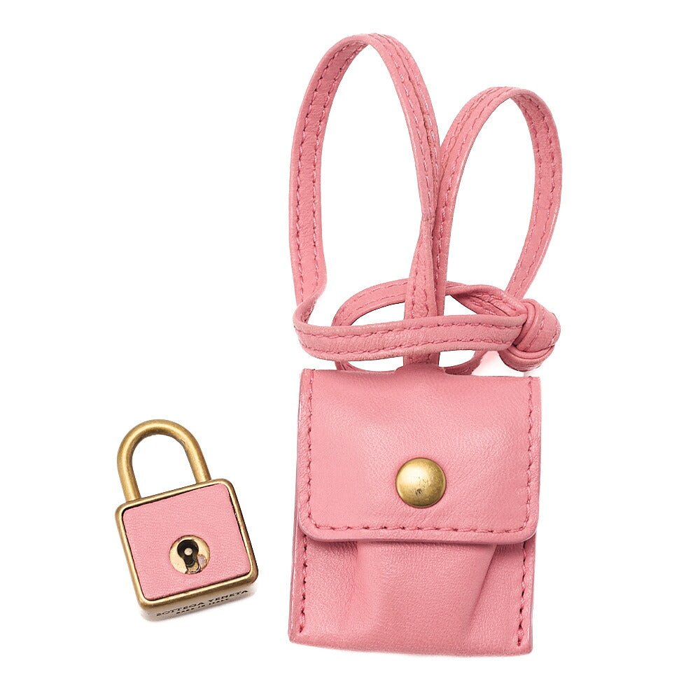 BOTTEGA VENETA Bottega Lambskin Intrecciato Boston Handbag Pink Gold-Tone Hardware, Pre-Owned