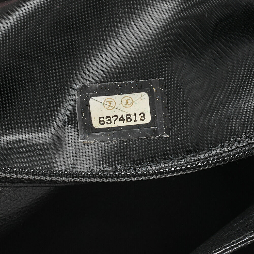 CHANEL Caviar Skin Matelasse Single Kelly-Shaped Handbag Black Silver-Tone Hardware, Pre-Owned