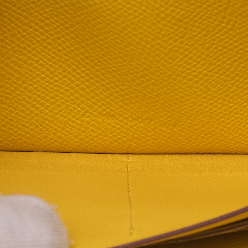 Hermes Hermes Kelly Wallet Bi-fold Long Wallet Epson Mauv Silvestre x Jaune de Napoule Silver-Tone Hardware, Pre-Owned