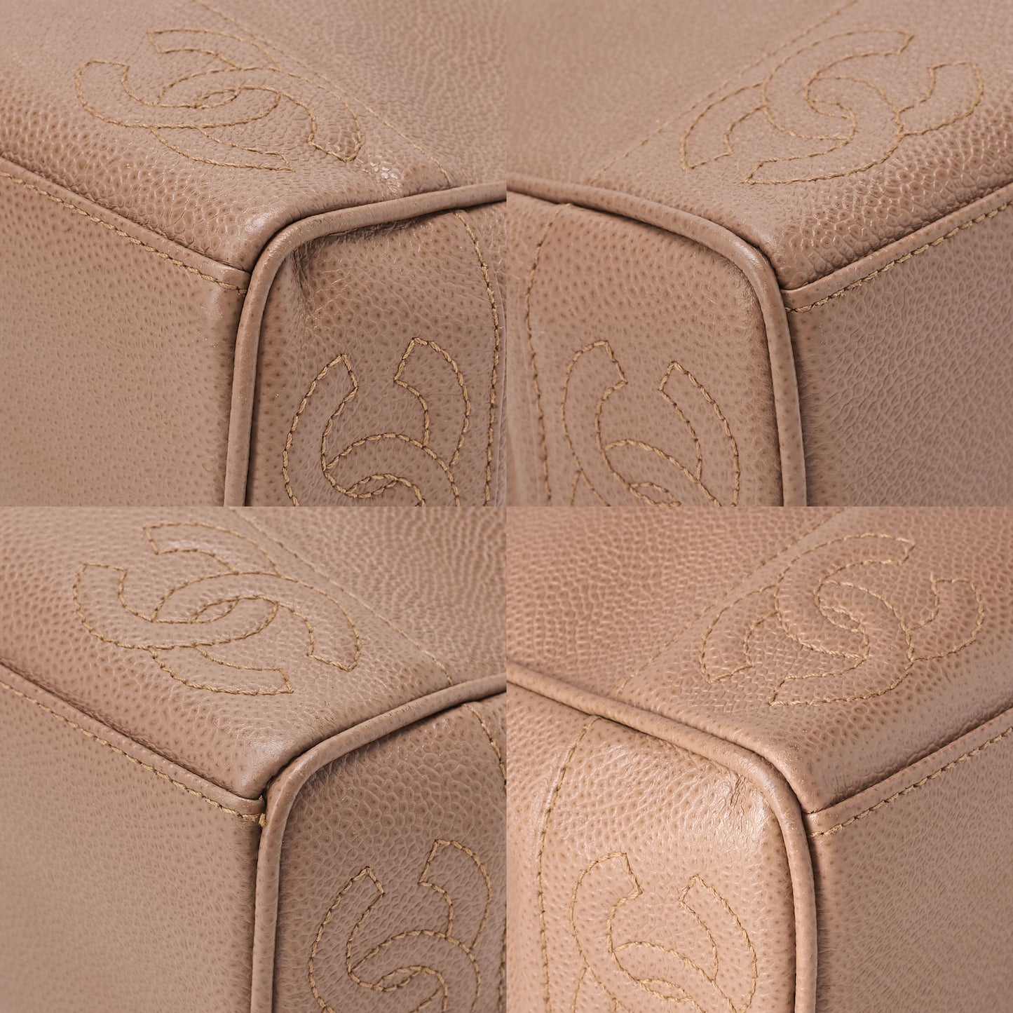 CHANEL Caviar Skin Triple Coco Turn Lock Chain Shoulder Bag Brown Gold-Tone Hardware, Pre-Owned