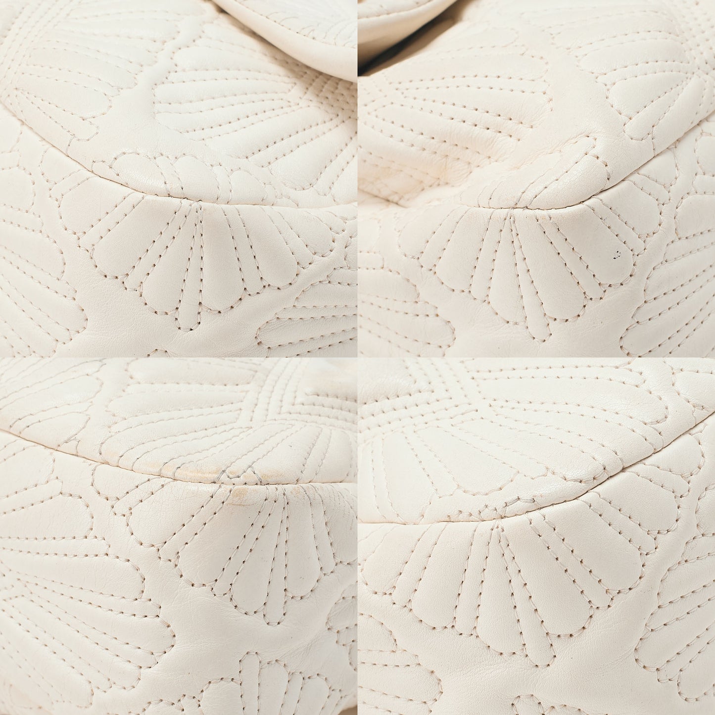 CHANEL Calfskin Diamond Stitch Single Flap Chain Shoulder Bag White Gold-Tone Hardware, Pre-Owned