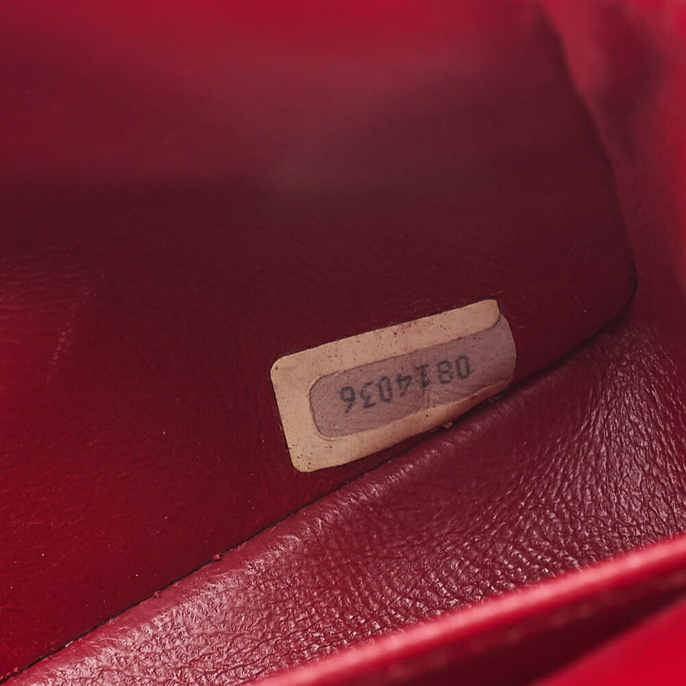 CHANEL Chain Shoulder Bag Matelasse 23cm Double Flap Lambskin Red Gold-Tone Hardware, Pre-Owned