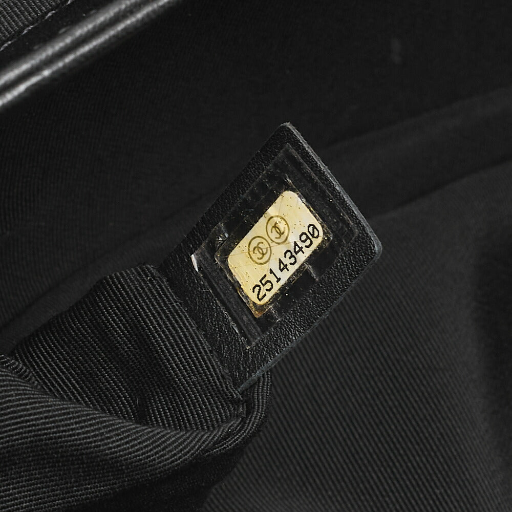 CHANEL Lambskin Matelasse Design Flap Chain Shoulder Black Gold-Tone Hardware, Pre-Owned
