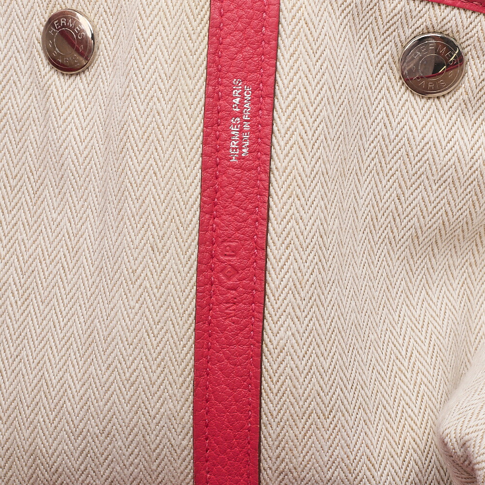 HERMES Herm?s Garden Party PM Negonda Tote Bag Rose Jaipool Silver-Tone Hardware, Pre-Owned