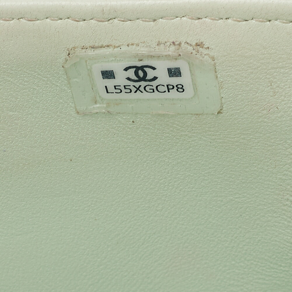 CHANEL Caviar Skin Matelasse 2WAY Handbag Chain Shoulder Light Green Gold-Tone Hardware, Pre-Owned