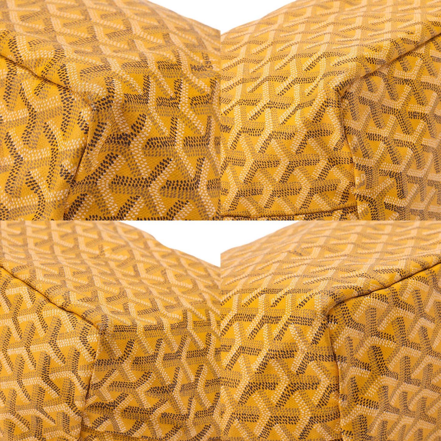 GOYARD Saint Louis PM Tote Bag Coated Canvas Yellow Silver-Tone Hardware, Pre-Owned