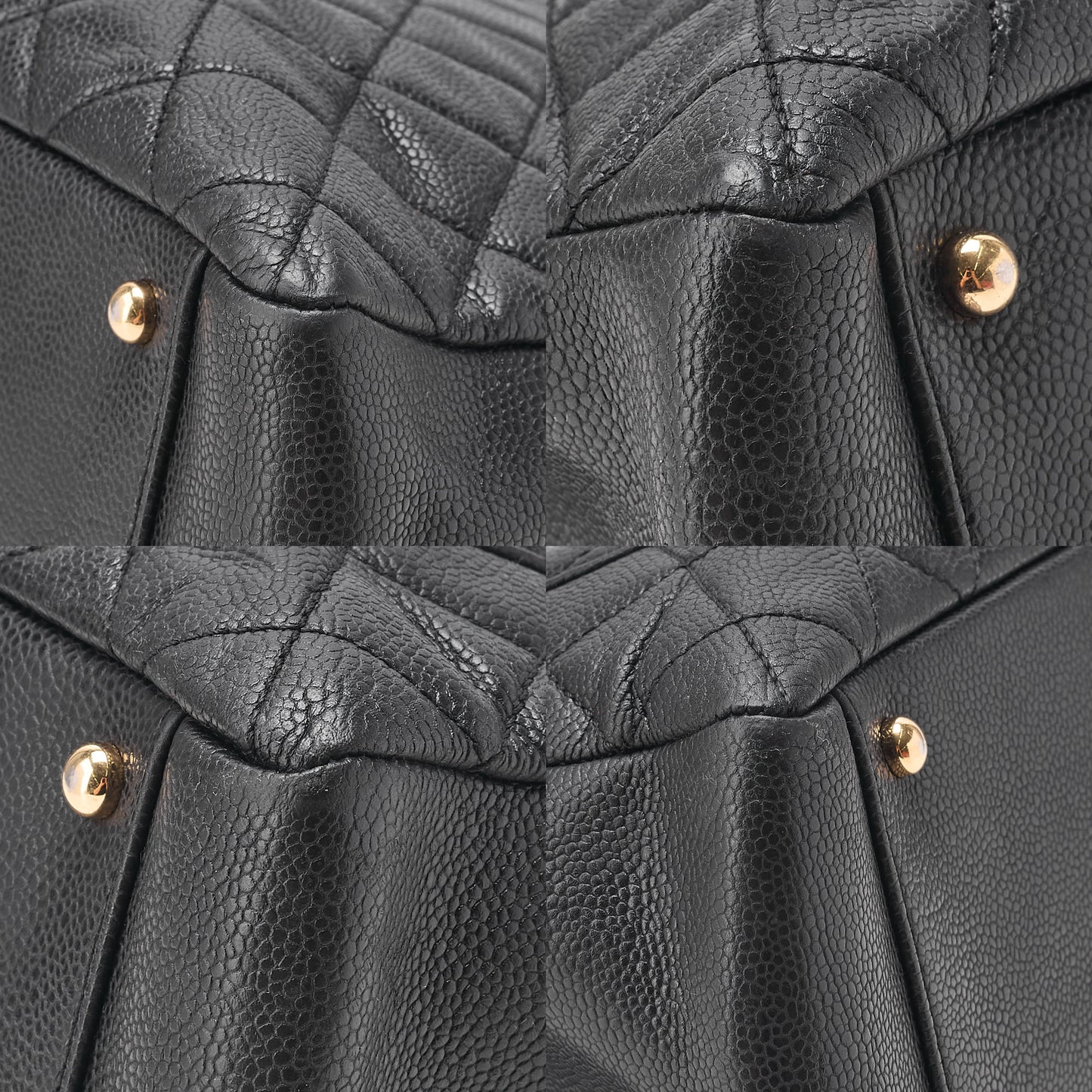 CHANEL Tote Bag Matelasse Large Size GST Chain Tote Caviskin Black Gold-Tone Hardware, Pre-Owned