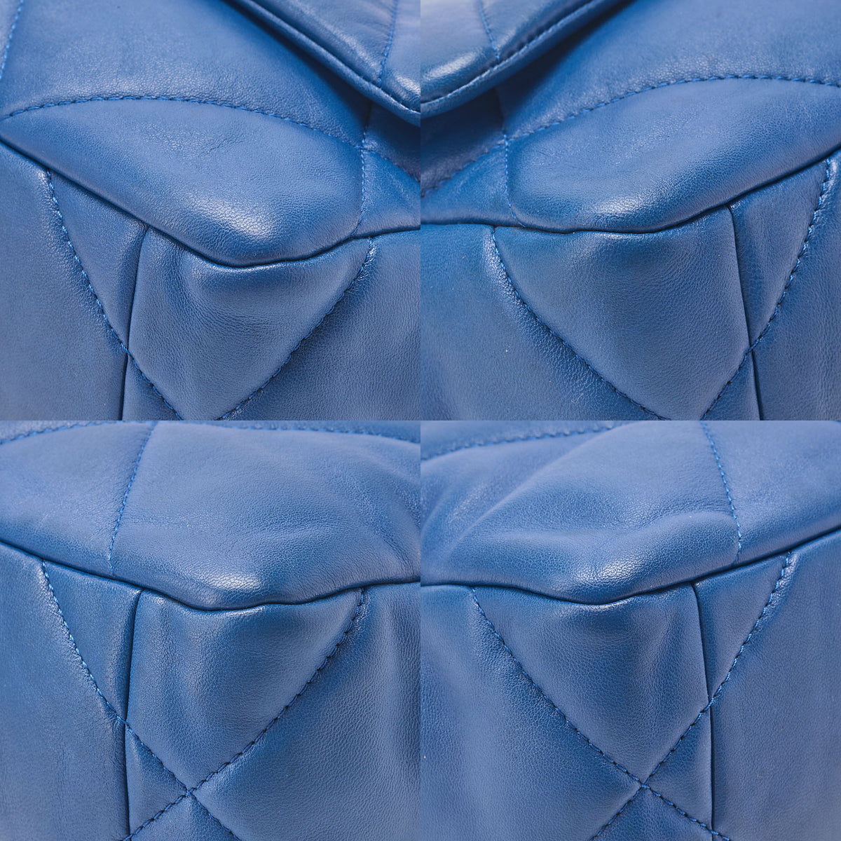 CHANEL Lambskin Matelasse CHANEL 19 2WAY Chain Shoulder Blue Gold x Silver-Tone Hardware, Pre-Owned