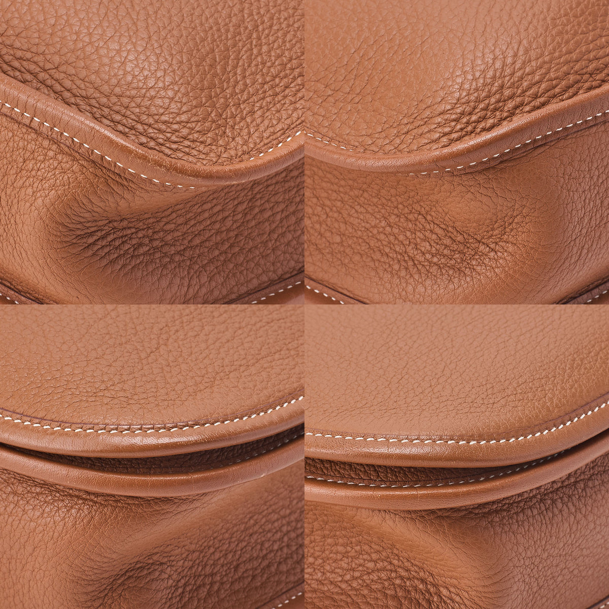 Hermes Hermes Evelyn 2 PM Trois Togo Shoulder Bag Gold Silver-Tone Hardware, Pre-Owned