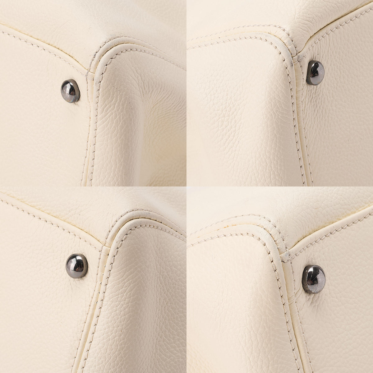 CHANEL Tote Bag Executive Caviar Skin 2.55 White Silver-Tone Hardware, Pre-Owned