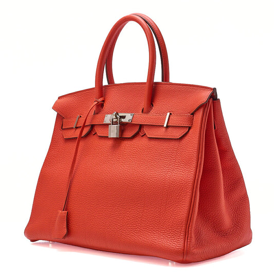 Hermes Hermes Birkin 35 Togo Handbag Rouge Pivot Ine Silver-Tone Hardware, Pre-Owned