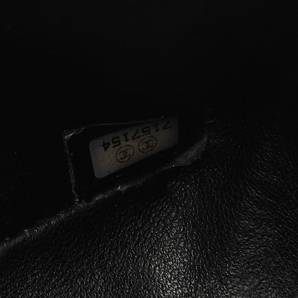 CHANEL Matelasse Double Flap 23cm Chain Shoulder Caviar Skin Black Gold-Tone Hardware, Pre-Owned