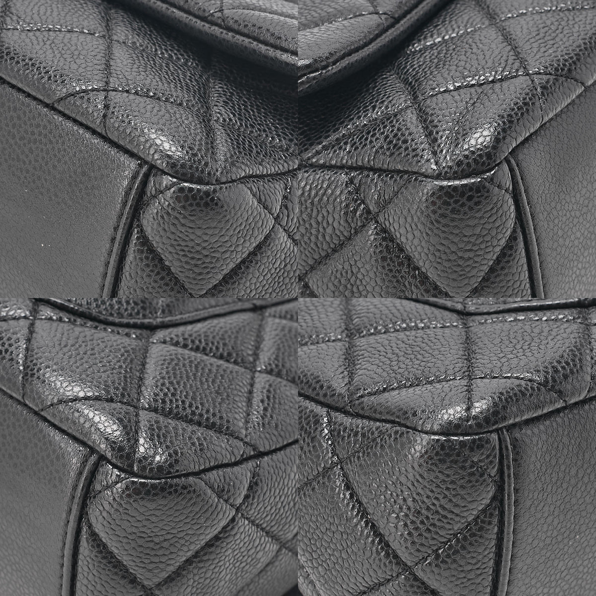 CHANEL Caviar Skin Matelasse Turn Lock Single Flap Chain Shoulder Black Gold-Tone Hardware, Pre-Owned