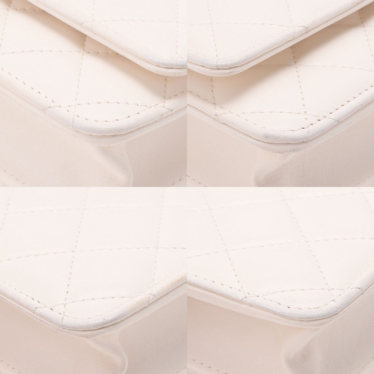 CHANEL Lambskin Matelasse Trendy CC Rhinestone 2-Way Chain Wallet White Gold-Tone Hardware, Pre-Owned