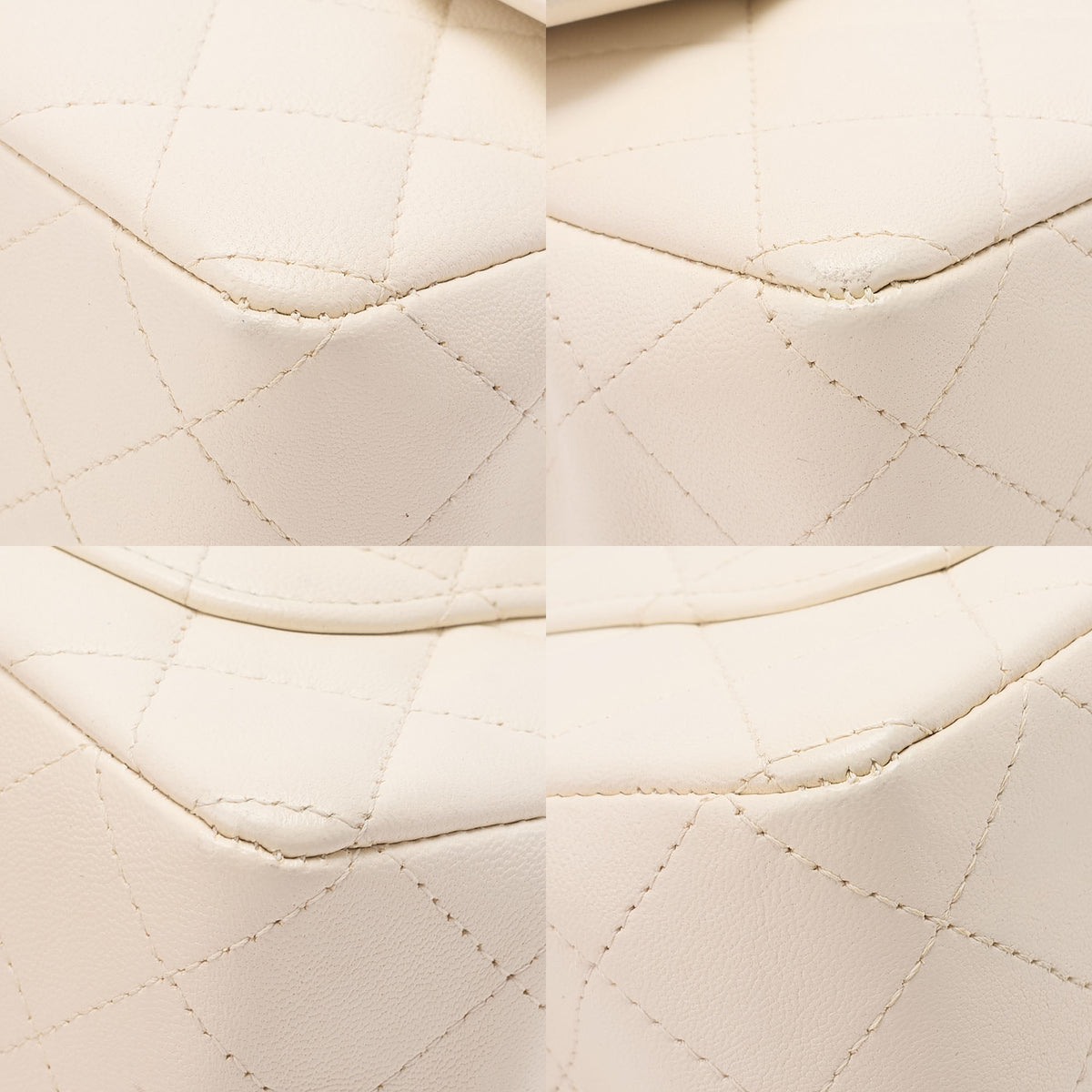CHANEL Chain Shoulder Bag Mini Matelasse 20cm Lambskin Black x White Gold-Tone Hardware, Pre-Owned