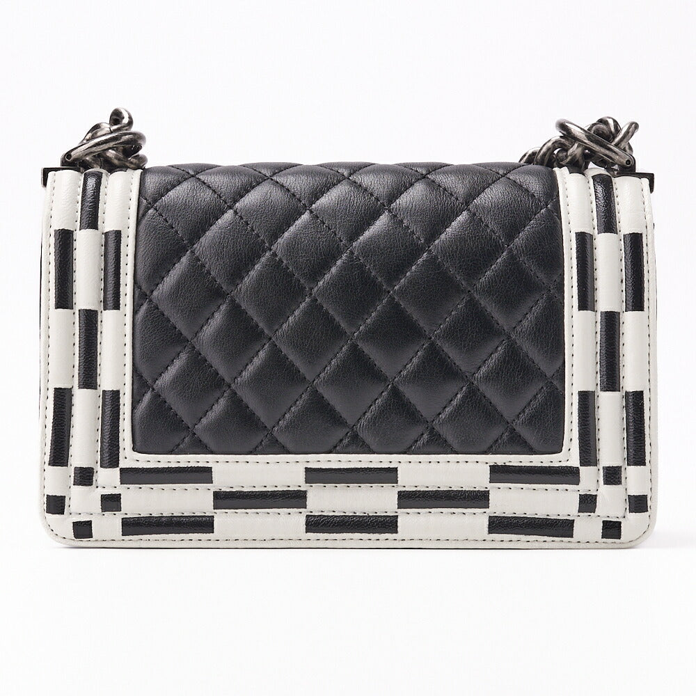 Chanel Boy Shoulder Bag Matelasse Chain Shoulder Lambskin Black Gold-Tone Hardware Pre-Owned - Vintage La Charme