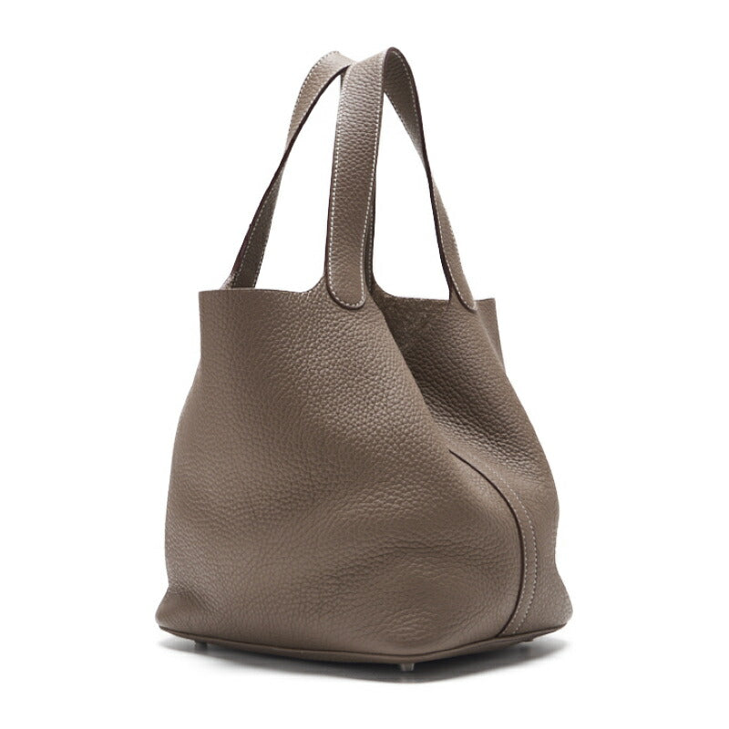 HERMES Picotin Rock MM Handbag, Tryon Clemence, Rouge Coo, Silver-Tone Hardware, Pre-Owned - Vintage La Charme