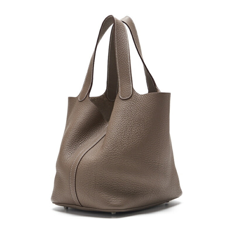 HERMES Picotin Rock MM Handbag, Tryon Clemence, Rouge Coo, Silver-Tone Hardware, Pre-Owned - Vintage La Charme