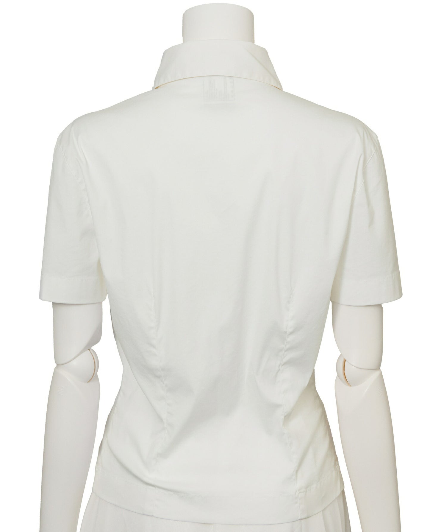 CHANEL Short Sleeve Shirt Blouse T-Shirt, Coco Mark, Cotton Blend, White, Silver-Tone Hardware, Pre-Owned - Vintage La Charme