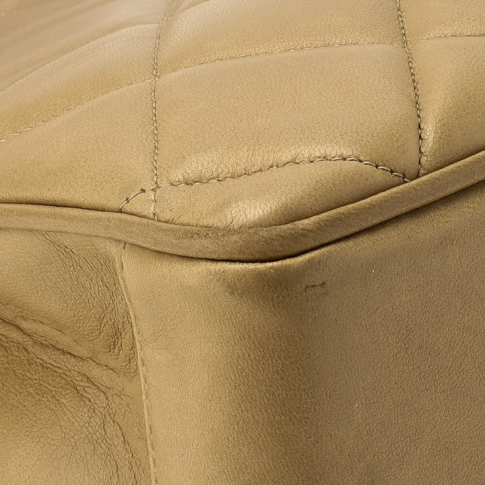 CHANEL Handbag Matelasse Turn Lock Lambskin Beige Gold-Tone Hardware Pre-Owned - Vintage La Charme
