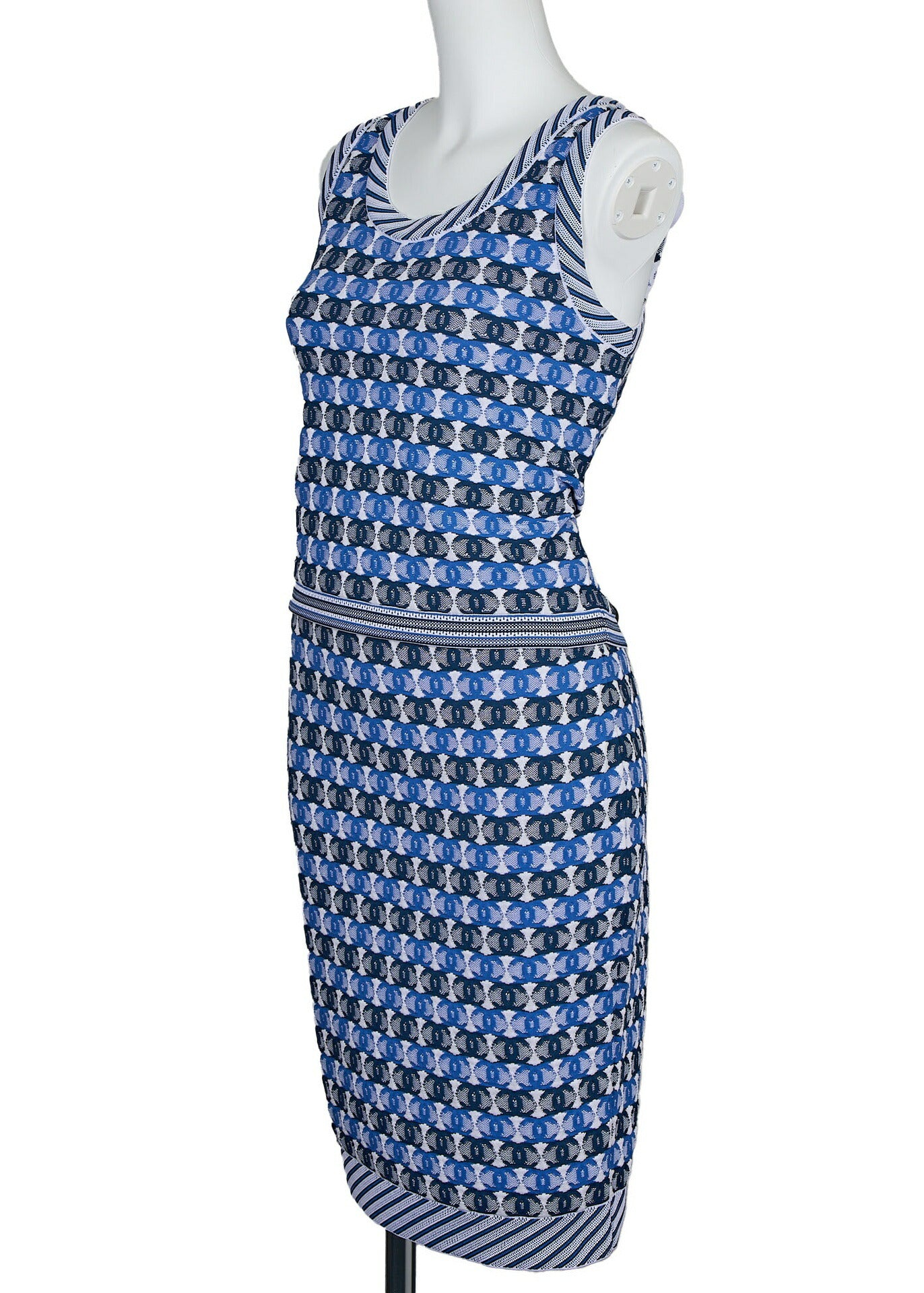 CHANEL Set Up Ensemble, Coco Mark CC Jacquard, Cotton Blend, Blue, Silver-Tone Hardware, Pre-Owned - Vintage La Charme