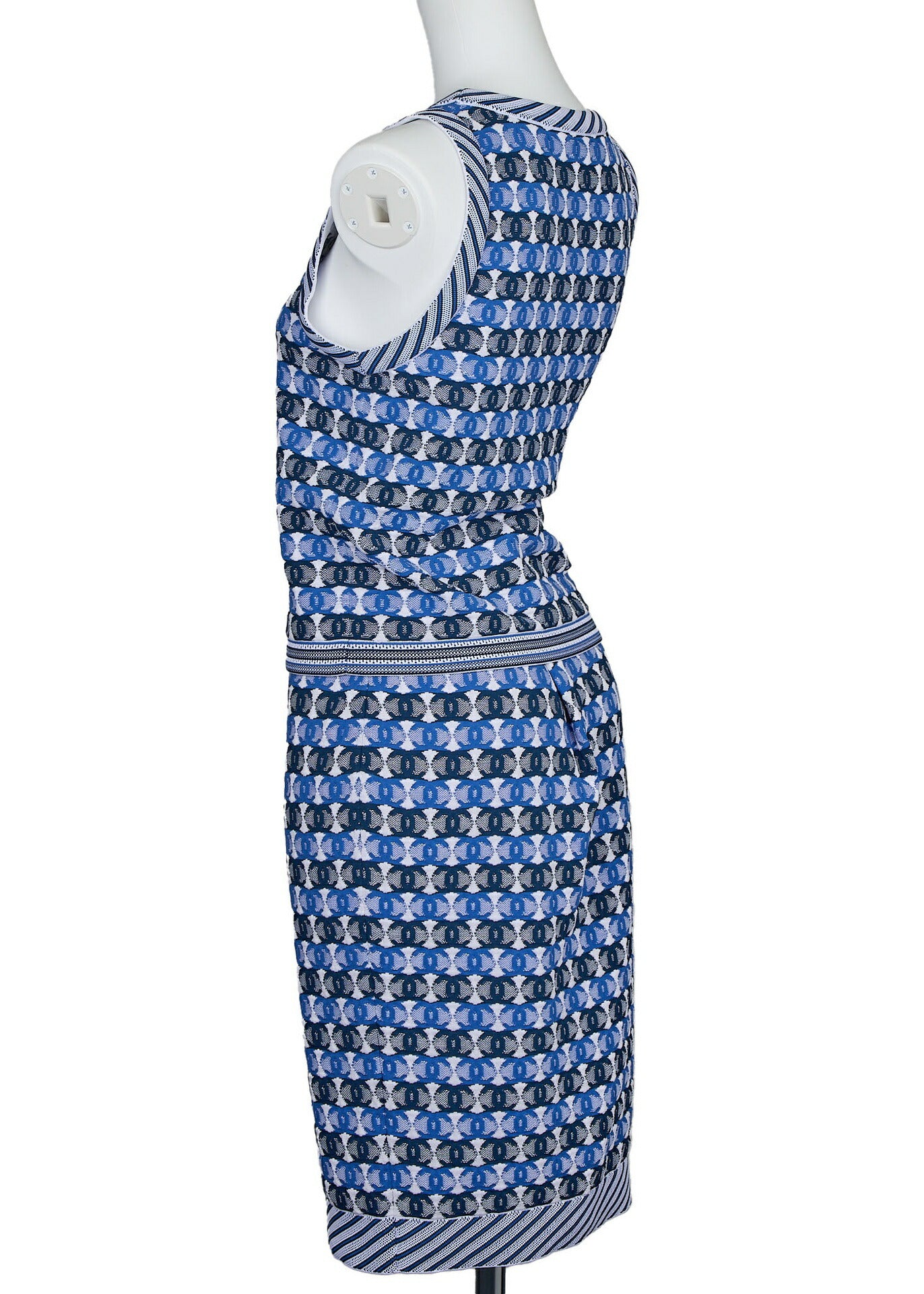 CHANEL Set Up Ensemble, Coco Mark CC Jacquard, Cotton Blend, Blue, Silver-Tone Hardware, Pre-Owned - Vintage La Charme