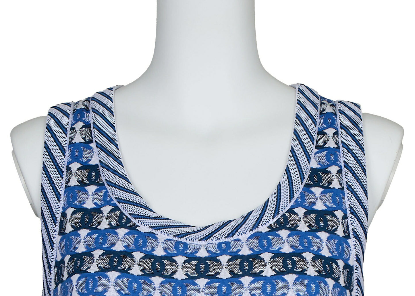 CHANEL Set Up Ensemble, Coco Mark CC Jacquard, Cotton Blend, Blue, Silver-Tone Hardware, Pre-Owned - Vintage La Charme