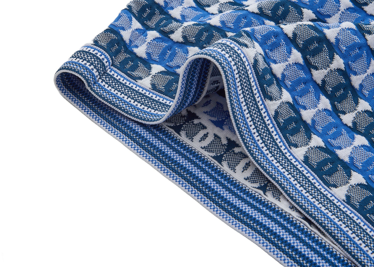 CHANEL Set Up Ensemble, Coco Mark CC Jacquard, Cotton Blend, Blue, Silver-Tone Hardware, Pre-Owned - Vintage La Charme
