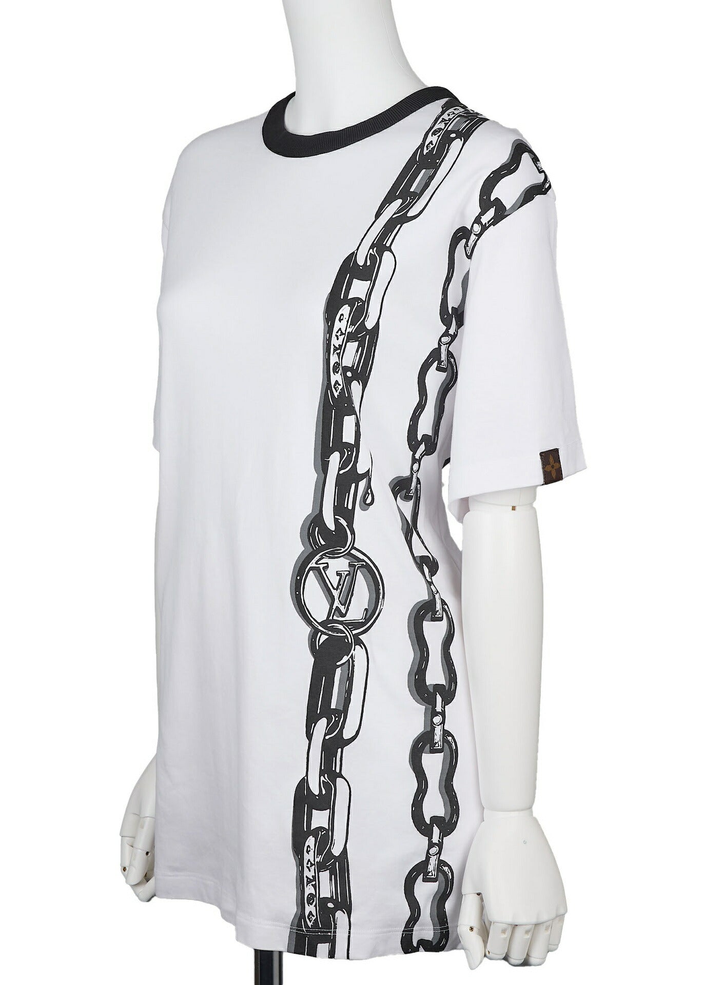 Louis Vuitton T-Shirt Cut-and-Sew, Cotton, White, Black, Pre-Owned - Vintage La Charme