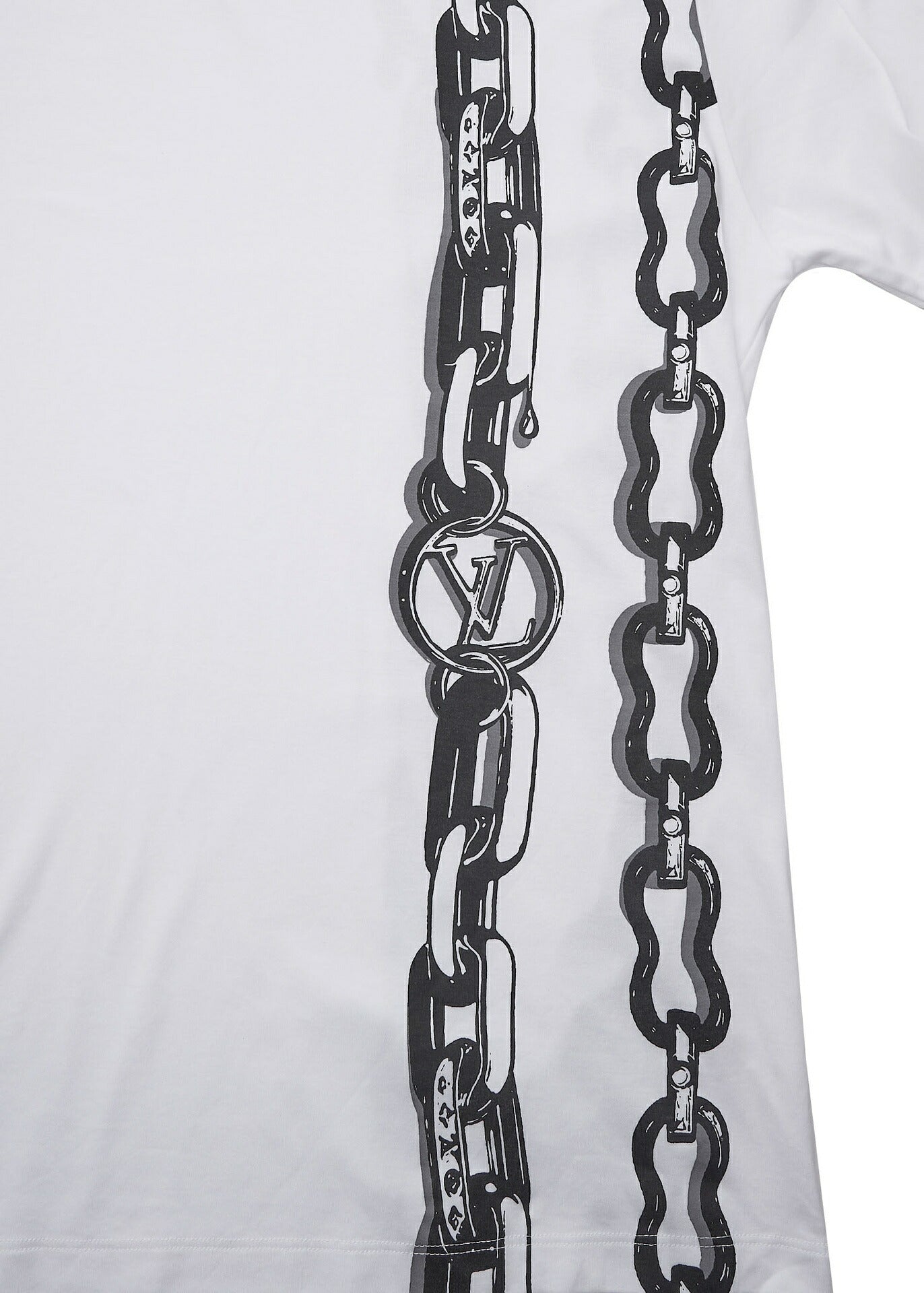 Louis Vuitton T-Shirt Cut-and-Sew, Cotton, White, Black, Pre-Owned - Vintage La Charme