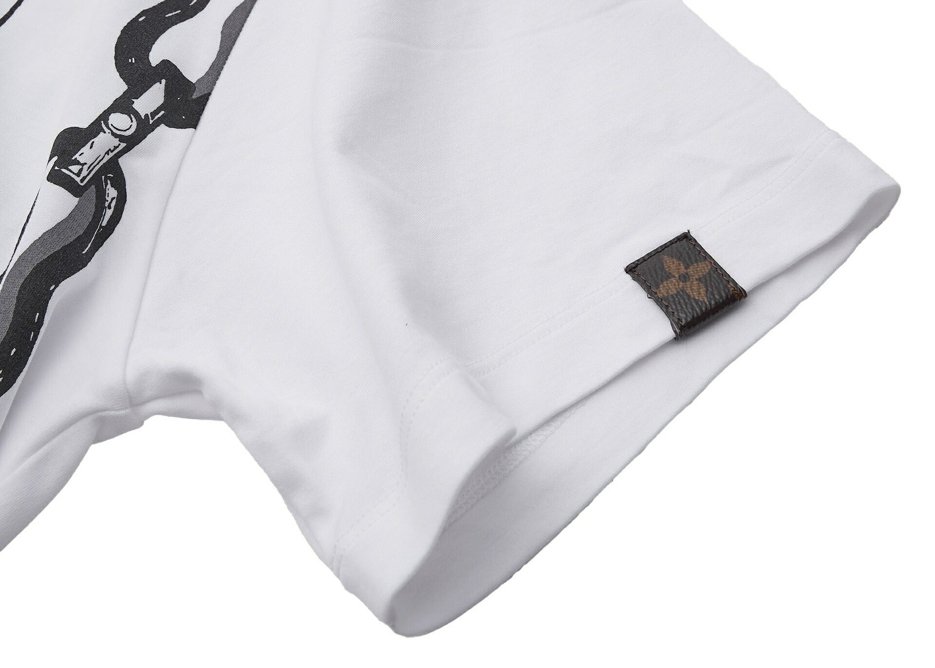 Louis Vuitton T-Shirt Cut-and-Sew, Cotton, White, Black, Pre-Owned - Vintage La Charme