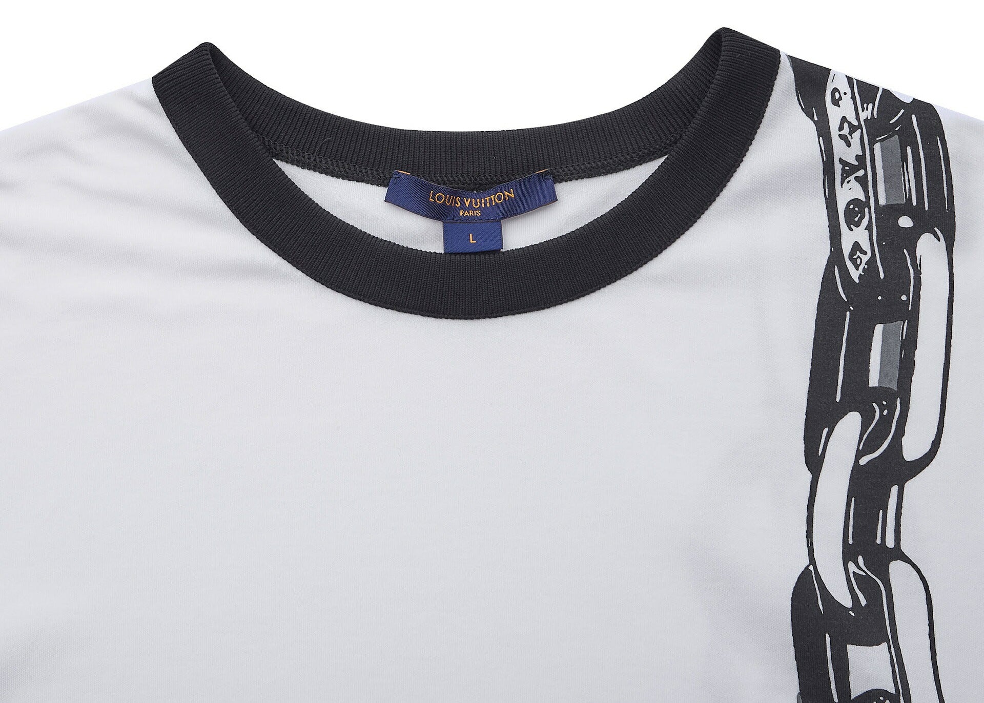 Louis Vuitton T-Shirt Cut-and-Sew, Cotton, White, Black, Pre-Owned - Vintage La Charme