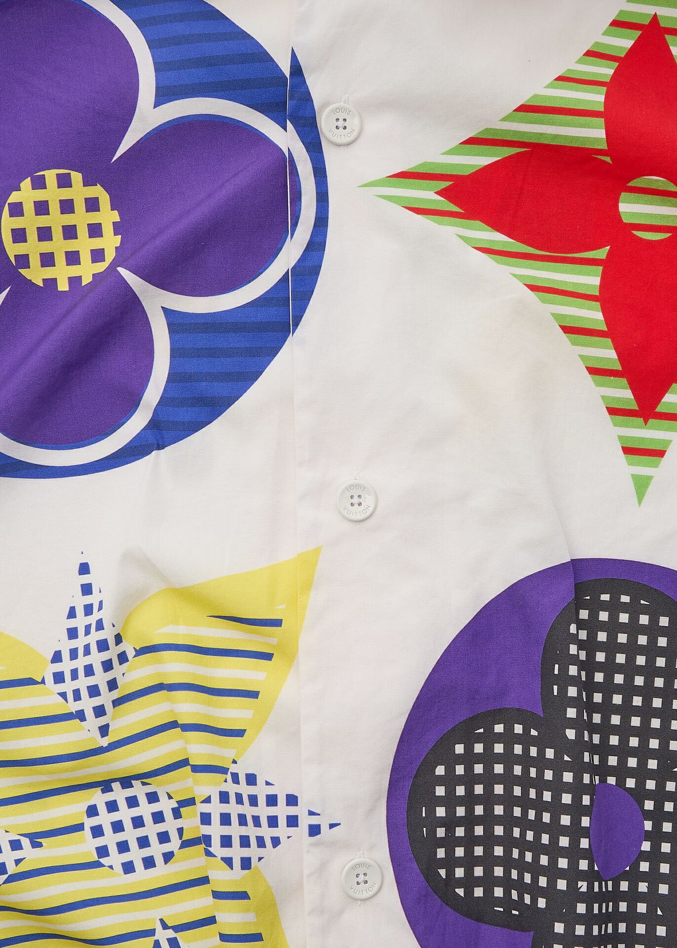 Louis Vuitton T-Shirt, Short Sleeve, Monogram, Cotton, White, Silver-Tone Hardware, Pre-Owned - Vintage La Charme