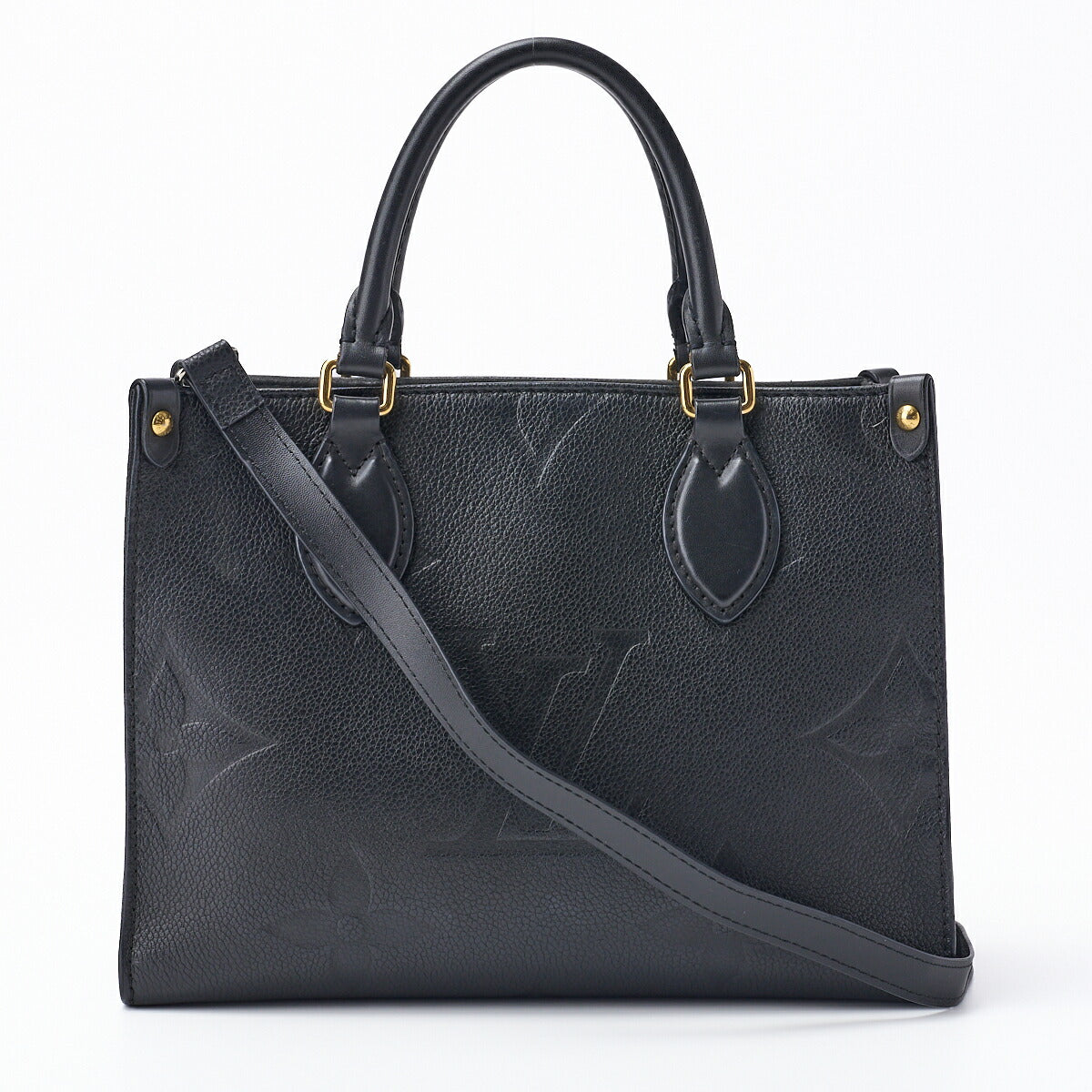 Louis Vuitton OnTheGo PM Tote Bag 2WAY Monogram Unplanted Leather Black Gold-Tone Hardware Pre-Owned - Vintage La Charme