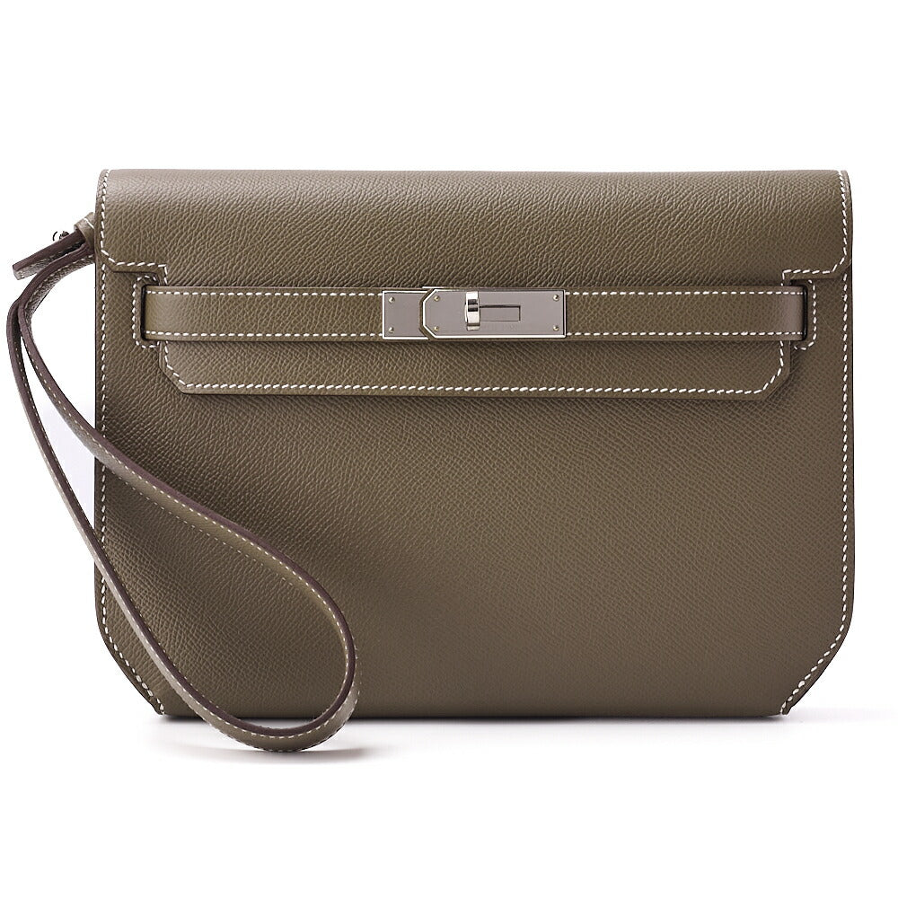 HERMES Shoulder Bag, Kelly Depeche 25, Epson, Etoupe, Silver-Tone Hardware, Pre-Owned - Vintage La Charme