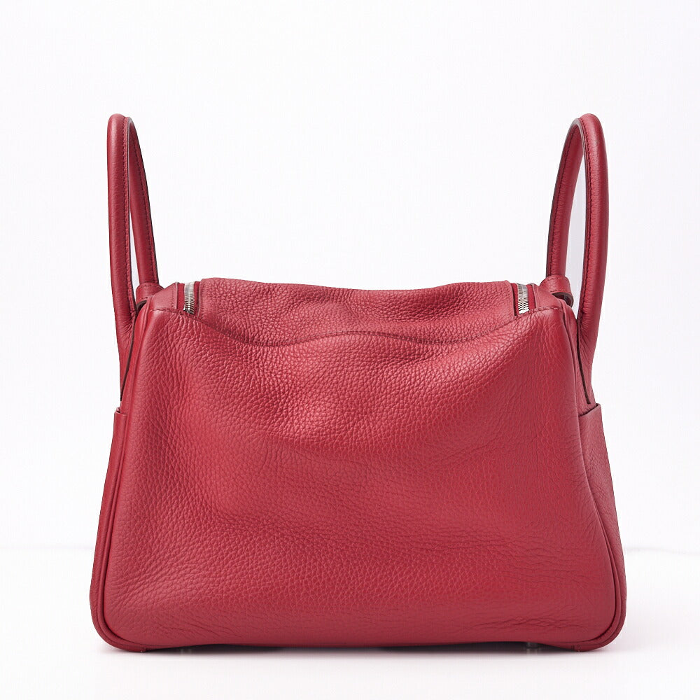 HERMES Lindy 30 2WAY Shoulder Bag Tryon Clemence Rouge Casaque Silver-Tone Hardware Pre-Owned - Vintage La Charme